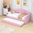 Twin Velvet Upholstered Daybed with Trundle and USB Charging Station-1351845303