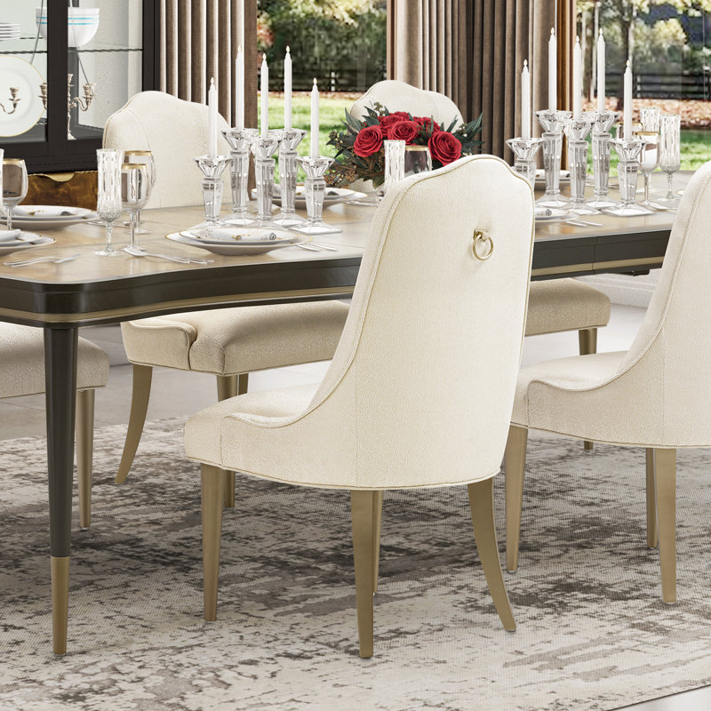 Malibu Crest Upholstered Dining Chair, Burnished Gold
