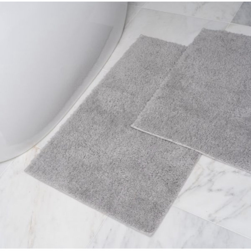 Ensemble de 2 tapis de bain Timnath, Gris clair