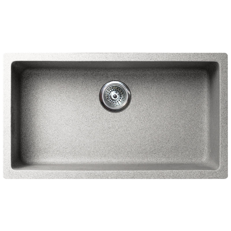 Évier de cuisine à cuve simple en granite Life, Gris clair