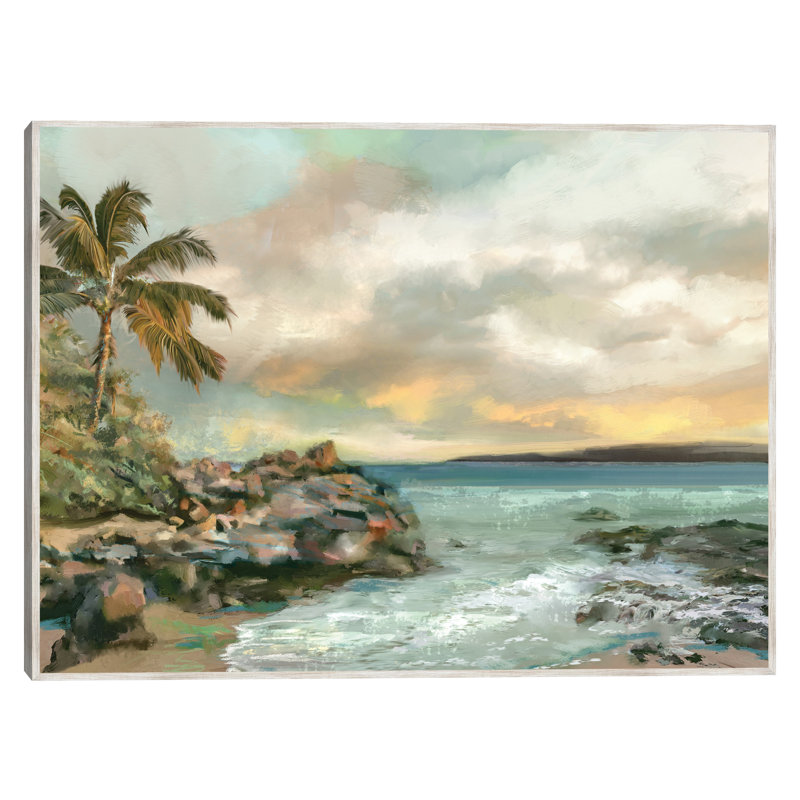 «Secret Cove» par Studio Arts, reproduction d'art sur toile, H 31 po x l 41 po x P 1,5 po, Bois de grange encadré