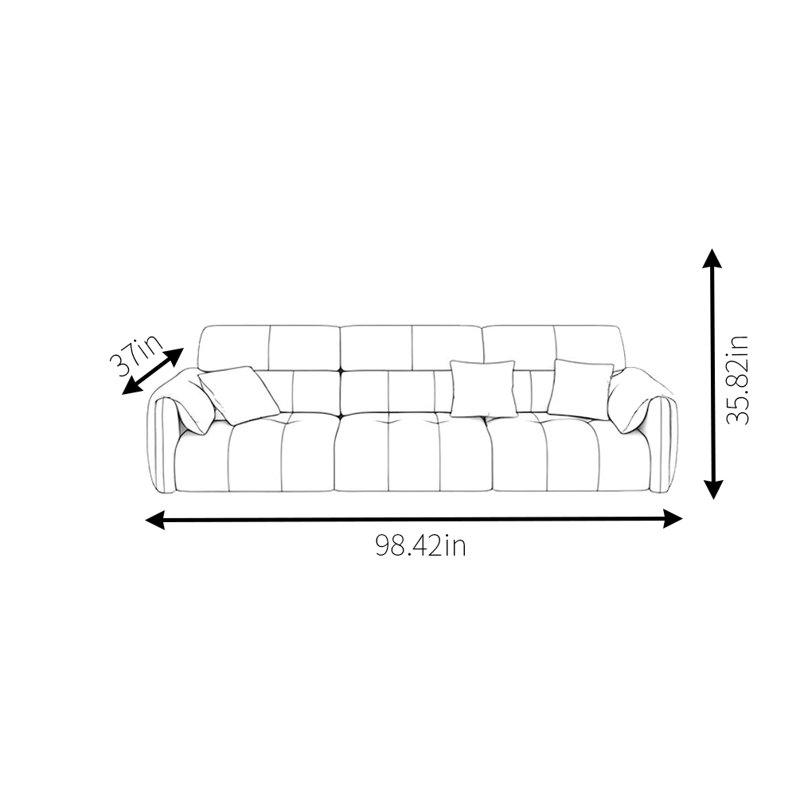 Canapé Light Luxury, H 35,82 po x L 98,42 po x l 37 po, 3