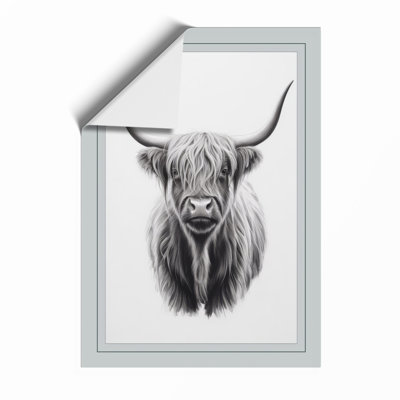 Highland Cattle Study Minimalist - Print