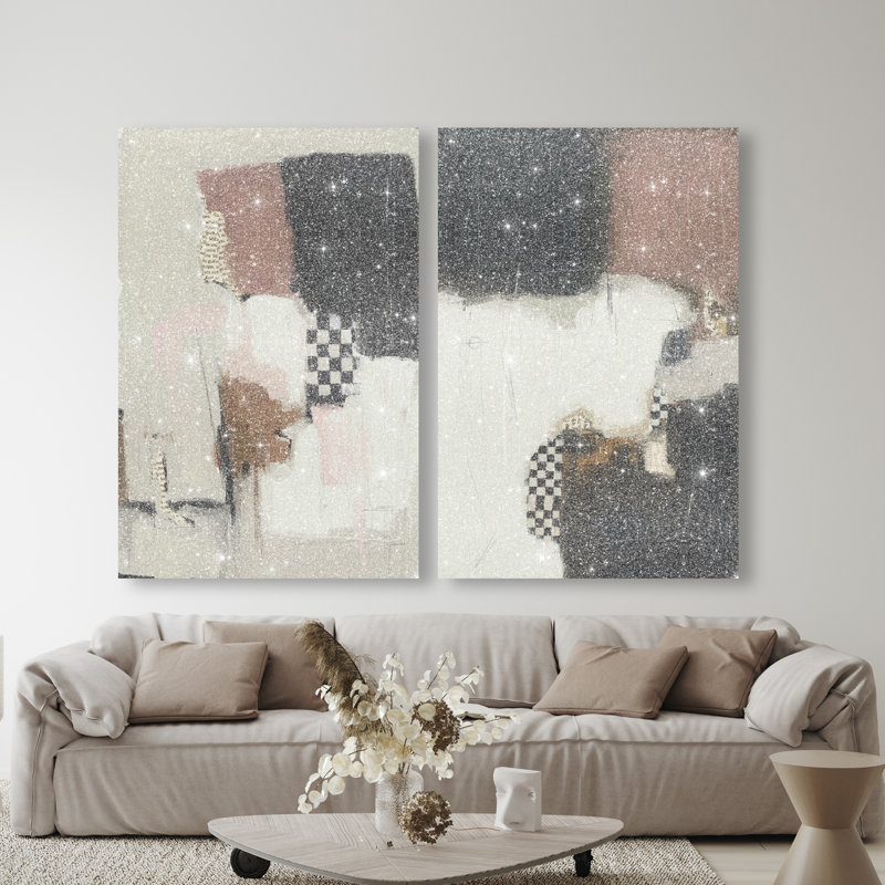 Longing Set Abstract Canvas Print by Oliver Gal, Black Frame, 10 x 15, 36"H x 54"W, Gallery Wrapped