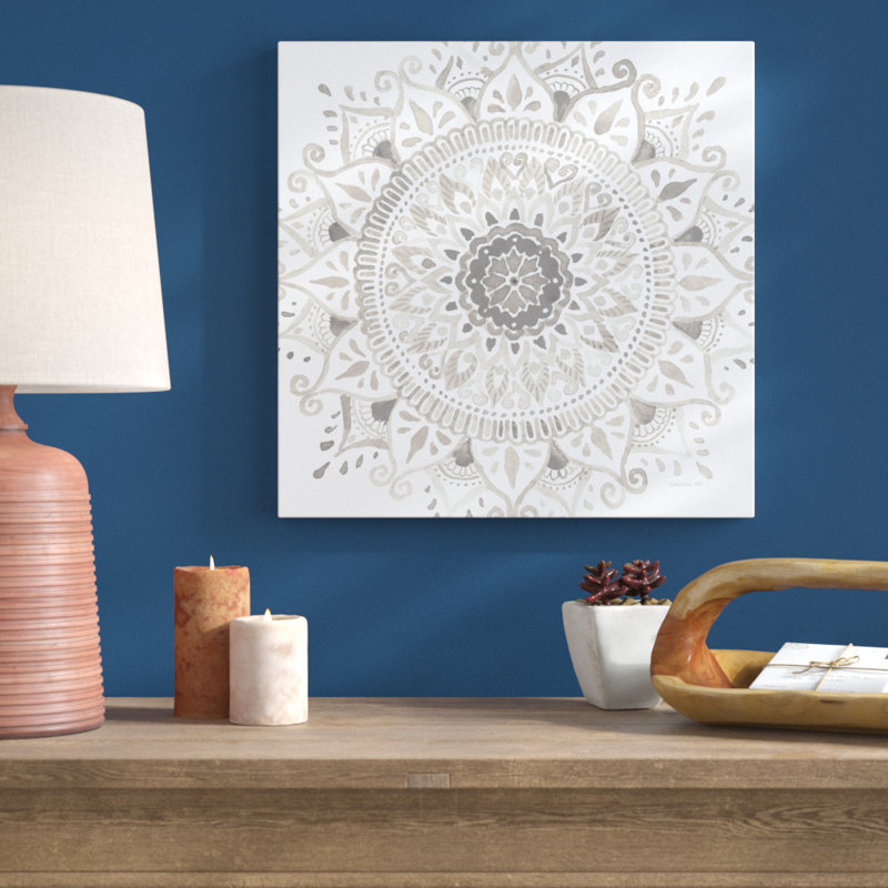 Mandala Delight I Neutral Crop by Danhui Nai - No Frame Print on Canvas, 51cm H x 51cm W x 3.8cm D