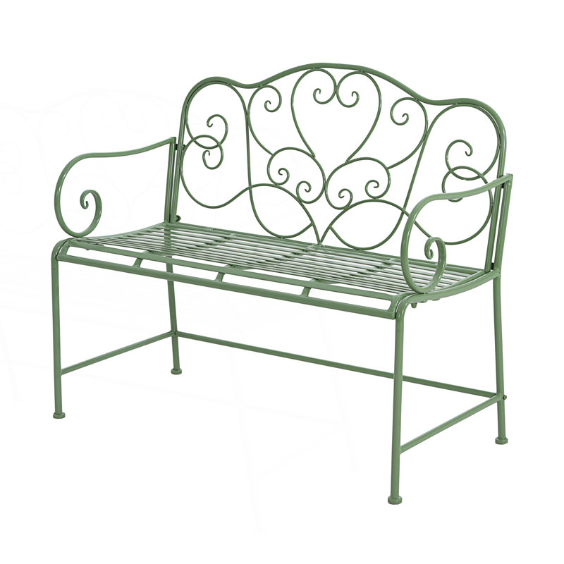 Outdoor Garden Bench, Matte Green