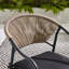 Alvino Set of Garden Dining Chairs - Metal Frame with Natural Rattan for Modern Boho Patio-210288104