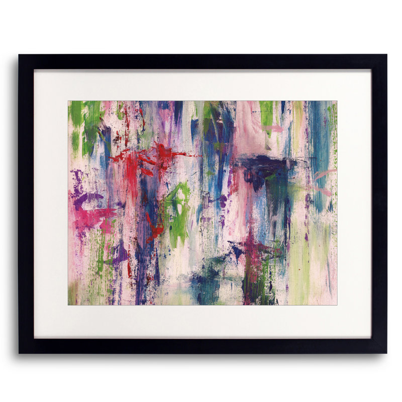 Abstract Composition 1112 Print by Angel Estevez, Black Framed Paper, 17.2" H x 21.2" W