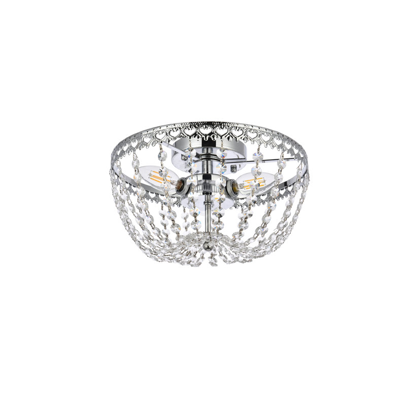 Plafonnier encastré 3 lumières Attahrawi, H 7,5 po x l 12 po x P 12 po, Chrome chrome