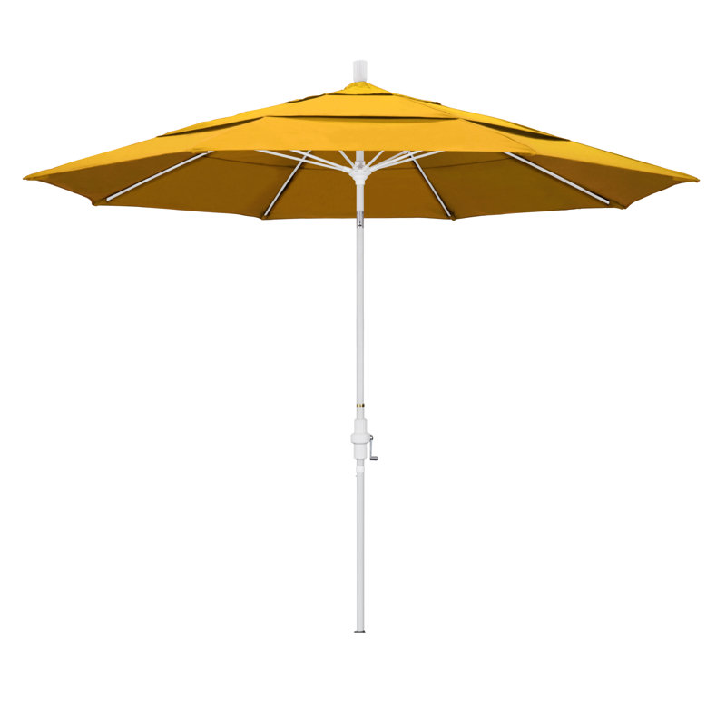 Parasol de marché 11 pi Leiker, Jaune - polyester, Blanc mat