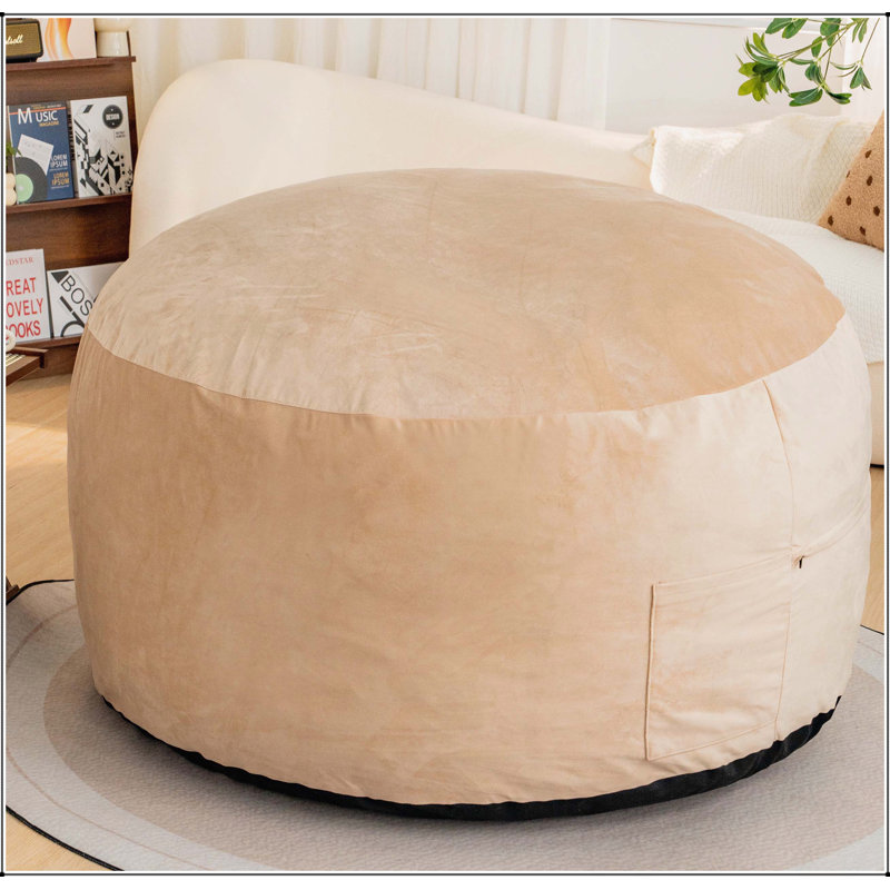 Fauteuil à billes Giant, Velours chameau litchi