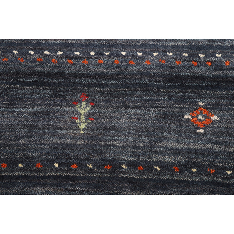 Tapis tribal bleu marine Gabbeh 8