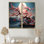 Pink Cherry Blossom Twilight Japan Landscape - Traditional Wall Art 2-Pieces