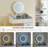 Dressing Table with LED Lights Glass Top Dressing Table with Extendable Side Table 5 Drawers Dressing Table with Mirror and Stool for Bedroom