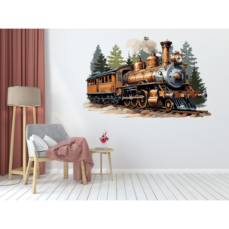 Train Wall Decal Train Wall Sticker Train Art Train Wall Vinyl Wall Decal, 16" H x 10" W