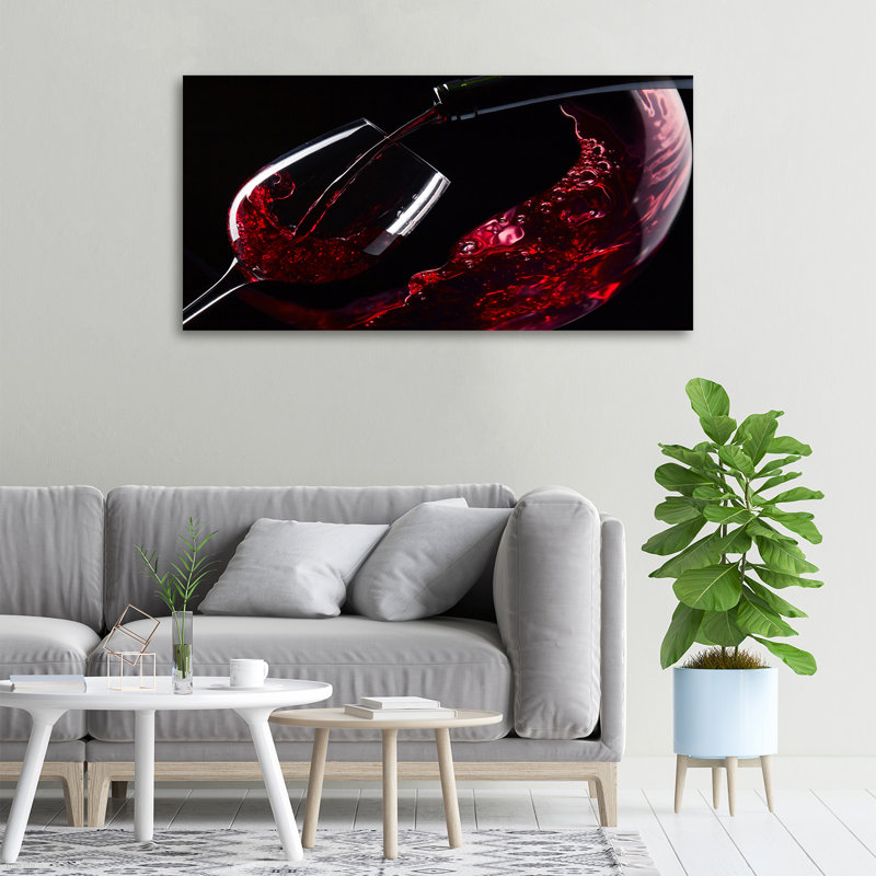 Red Wine - No Frame Print, Canvas, 50cm H x 100cm W