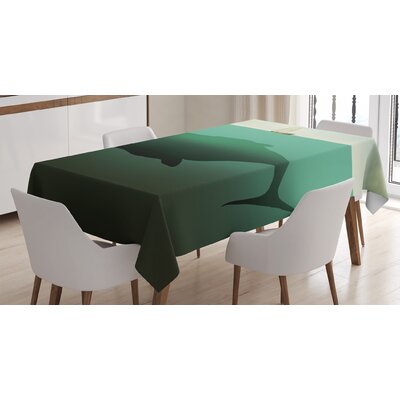 Ambesonne Fantasy Tablecloth, Surreal Giant Whale In The Middle Of Sea And Little Sailboat On The Surface Print, Rectangular Table Cover For Dining Ro -  East Urban Home, 3D60AF254A604EA7A4B9F09EB5F216AD