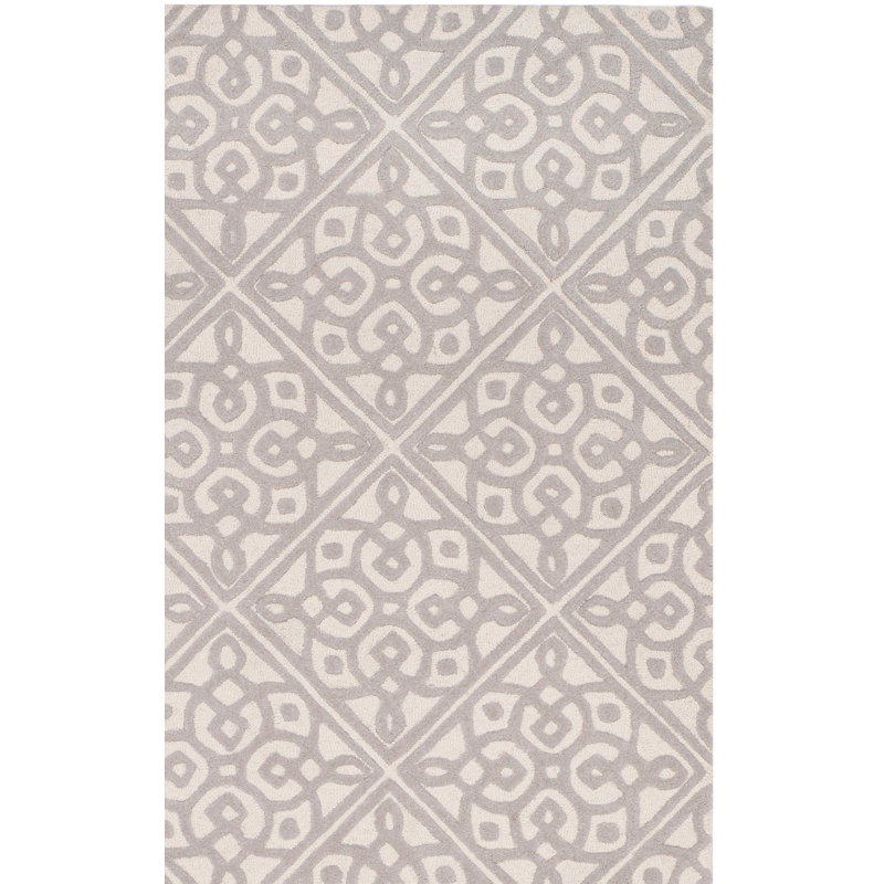 Tapis géométrique en laine touffeté à la main Sadik, Rectangle 5 pi x 8 pi