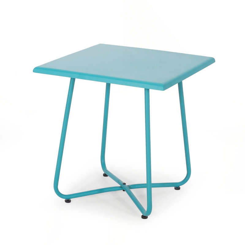 Outdoor Metal end Table, Teal