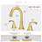 8 Inch 3 Hole 2 Handle Widespread Brushed Gold Bathroom Sink Faucet, Modern Bathroom Faucet With Metal Pop Up Drain And Water Supply Lines-118808396