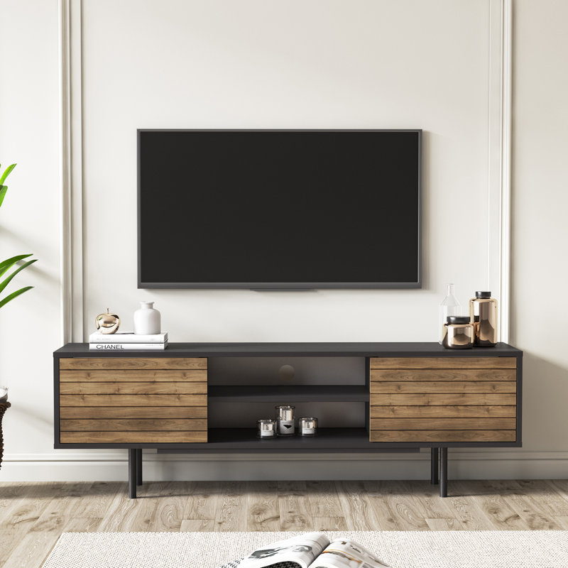 Keteri TV Stand for TVs up to 75", White/Black
