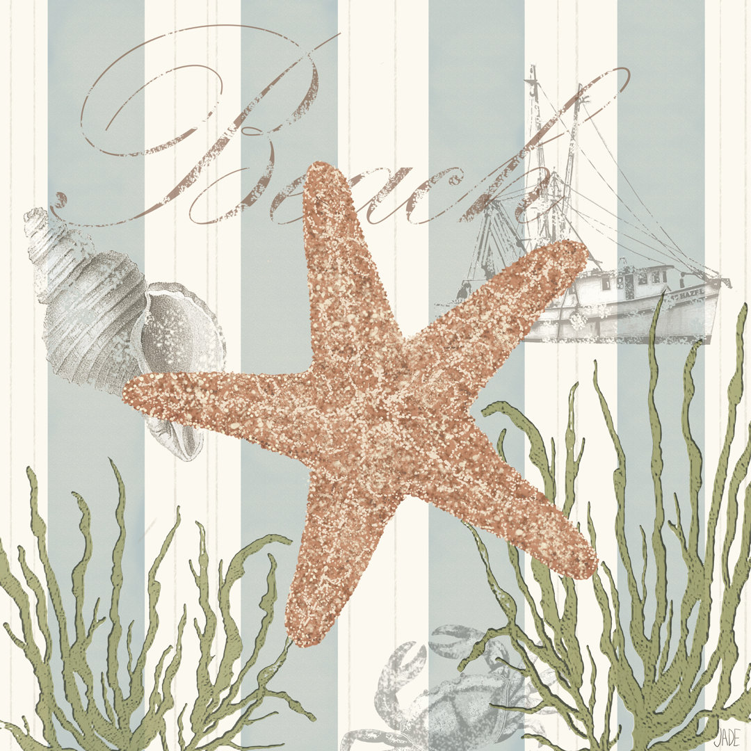 " Seashells By The Seashore I " by Jade Reynolds Beachcrest Home™ 