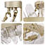 Plafonnier encastré 3 lumières en verre grainé moderne 19,1 po Daisy - Champagne brossé argent-1328564217