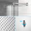 Double pomme de douche carrée - fixation murale 10 po avec valve