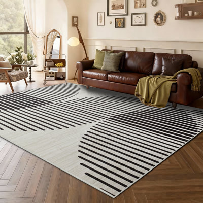 Abstract Machine Printed Shag Area Rug