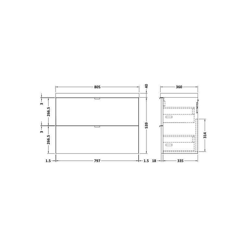 Fusion 20320mm Single Bathroom Vanity with Integrated Polymarble Basin, Gloss White