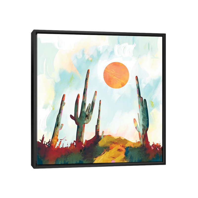 «Desert Day», reproduction d'impression, H 37 po x l 37 po x P 1,5 po, Toile avec cadre noir, Pas de tapis