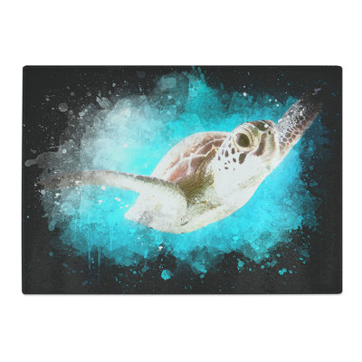 Tempered Glass Green Turtle Chopping Board