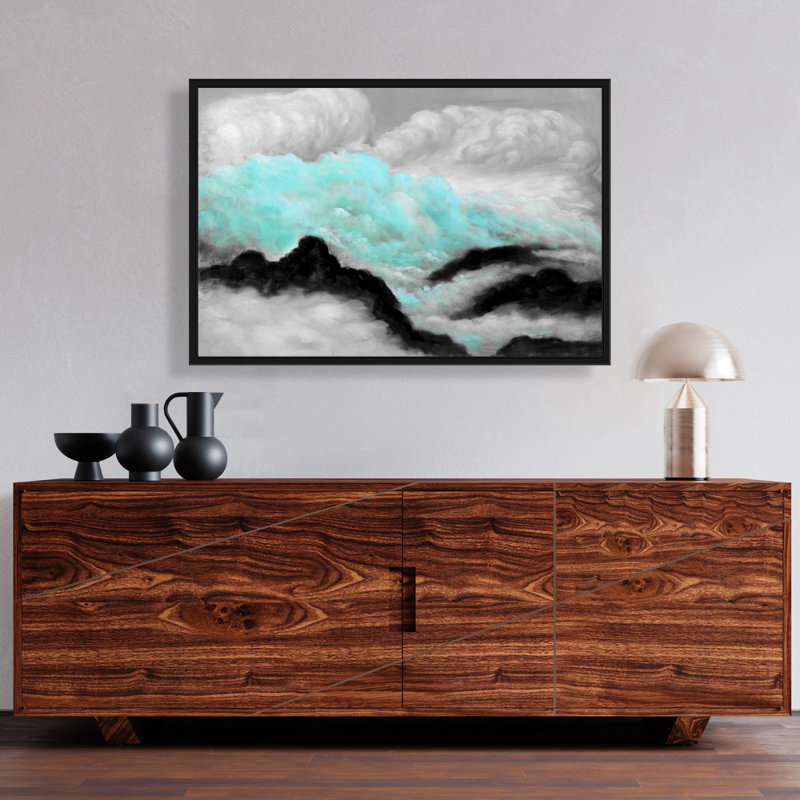 "Gris et nuages bleus" sur toile