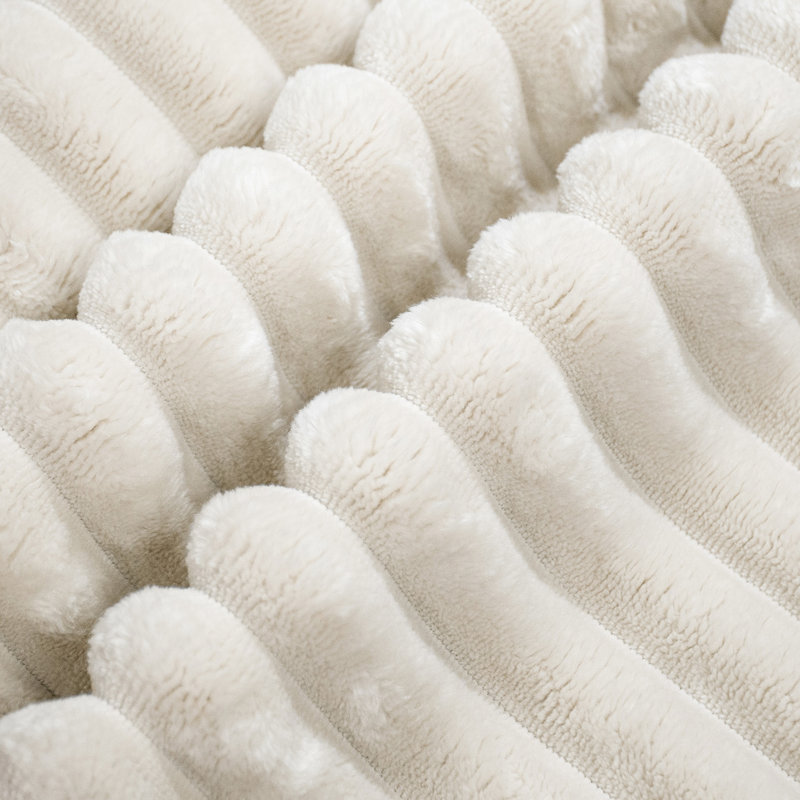 Chaise longue en velours côtelé blanc, modulaire, sans assemblage et confortable pour la maison