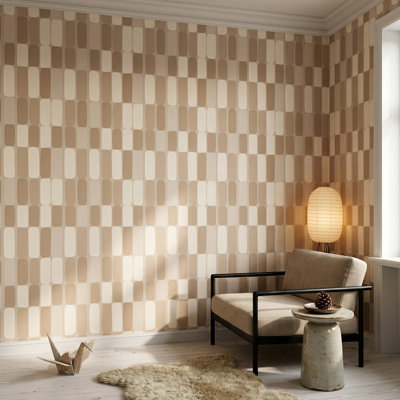 Papier peint géométrique rectangulaire de style scandinave