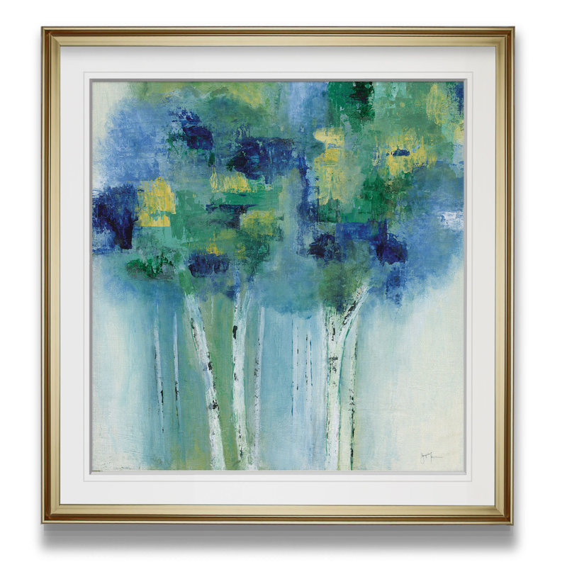 « bouleau », reproduction encadrée, H 28 po x l 28 po x P 2 po, Cadre doré