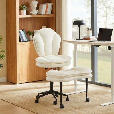 Cross Legged Office Chair Cloud Criss Cross Desk Chair With Lumbar Support Height Adjustable Swivel Yoga Chair Kneeling Chair by Mercer41