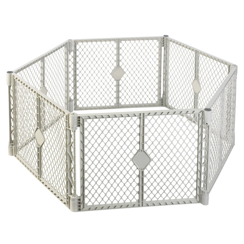 White Portable Safety Play Yard with Gate
