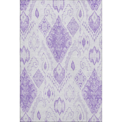 Premium Machine Washable Prisco Purple Rug