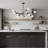 Modern 9 Light Black Sputnik Linear Chandelier
