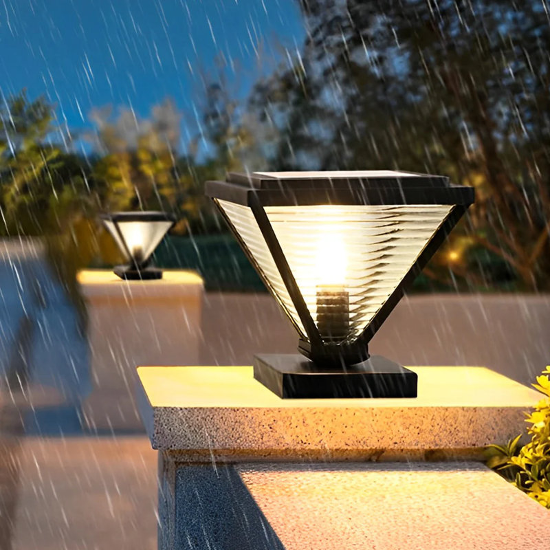 Lampadaire d'extérieur intégré à énergie solaire 10 po H