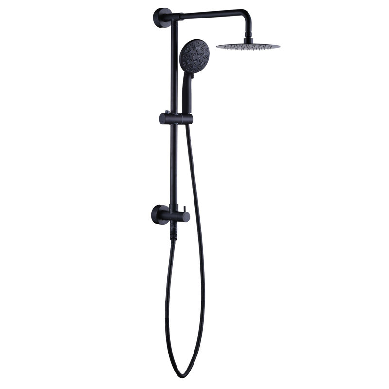 Système de robinet de douche mural avec douche à main, 7 réglages de jet et 1,8 gal / min, ensemble de garniture seulement (valve non incluse)