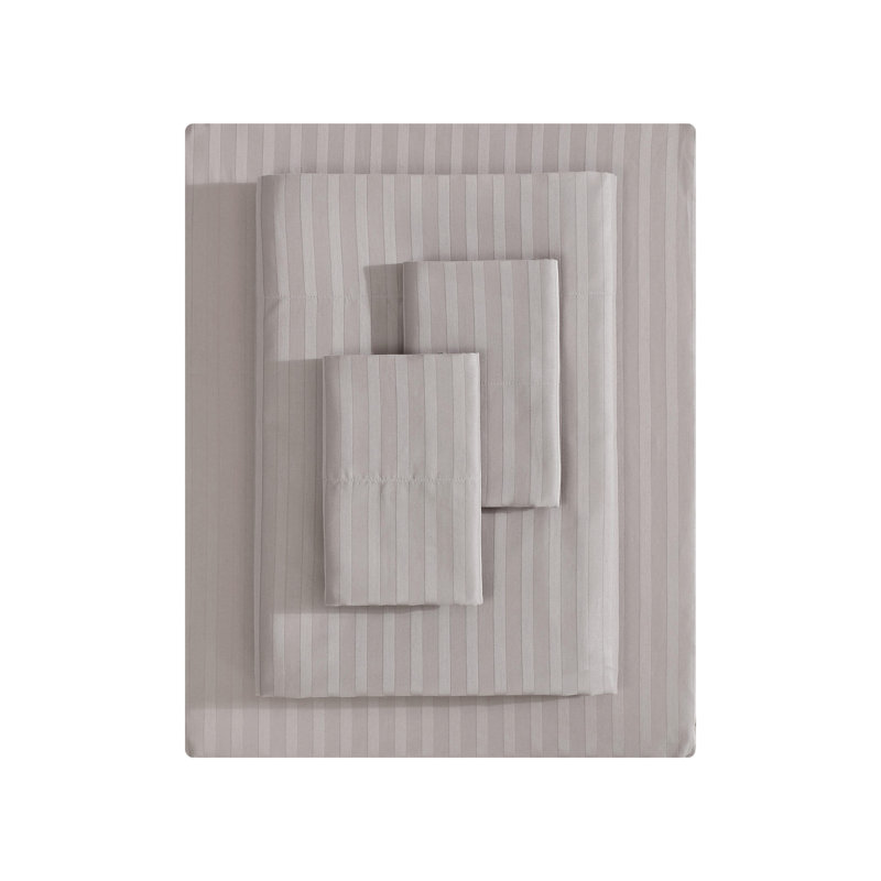 Ensemble de draps en coton Vera Wang Dobby, Ensemble de draps pour grand lit avec trois articl, Gris