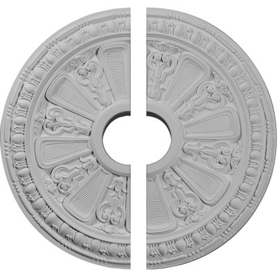 Médaillon de plafond Endurathane Raymond, 18 1/8 po de diamètre extérieur 3 5/8 po x P 1 1/8 po (convient aux auvents jusqu'à 5 1/8 po), deux pièces, apprêté en usine