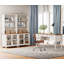 Ensemble de bureau 2 pièces, bureau double 56 po et ensemble de 2 bibliothèques avec portes en verre, blanc