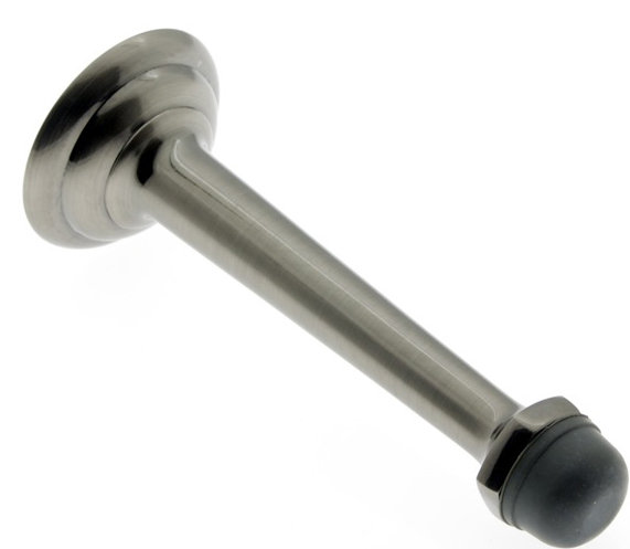 Solid Brass Ring Baseboard Stop, Antique Nickel