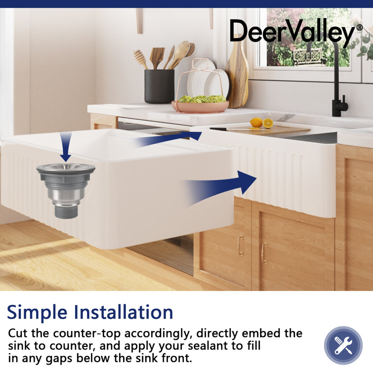 DeerValley DV-1K0068 33 L X 20 W Double Basin Workstation