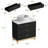 Black Bathroom Vanity With 3 Drawers And Integrated Sink Top