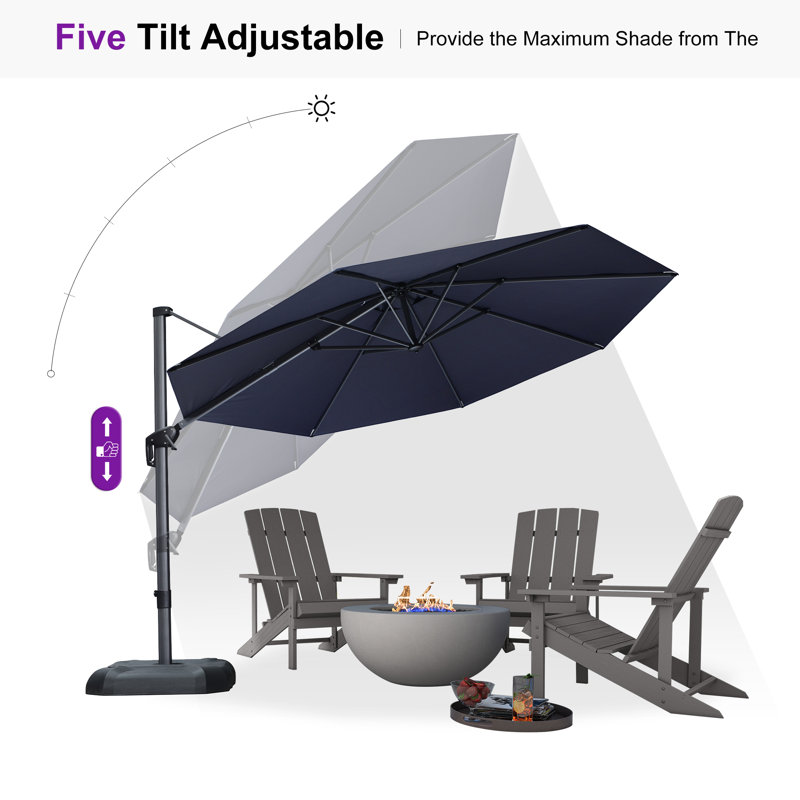 Parasol Sharile, Bleu marine, L 11 pi x P 11 pi