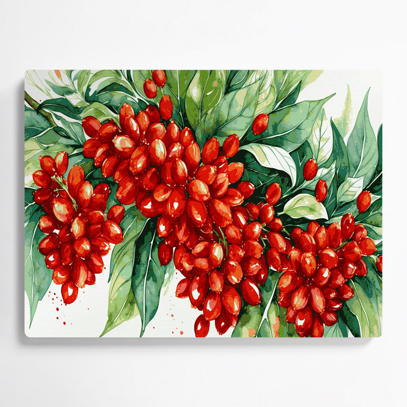 Art mural en métal «Fruit goji berry», H 20 po x l 30 po